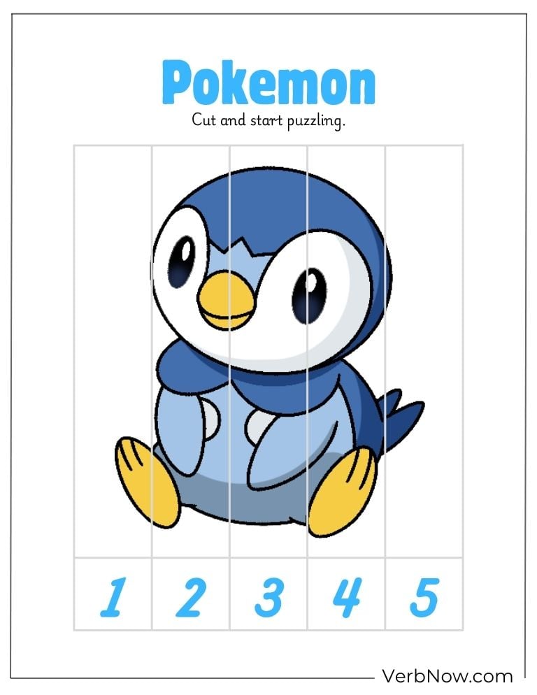 10+ Free Pokemon Puzzles For Fun (100% Printable PDF) Pokemon Piplup Strip Puzzle Printable Activity