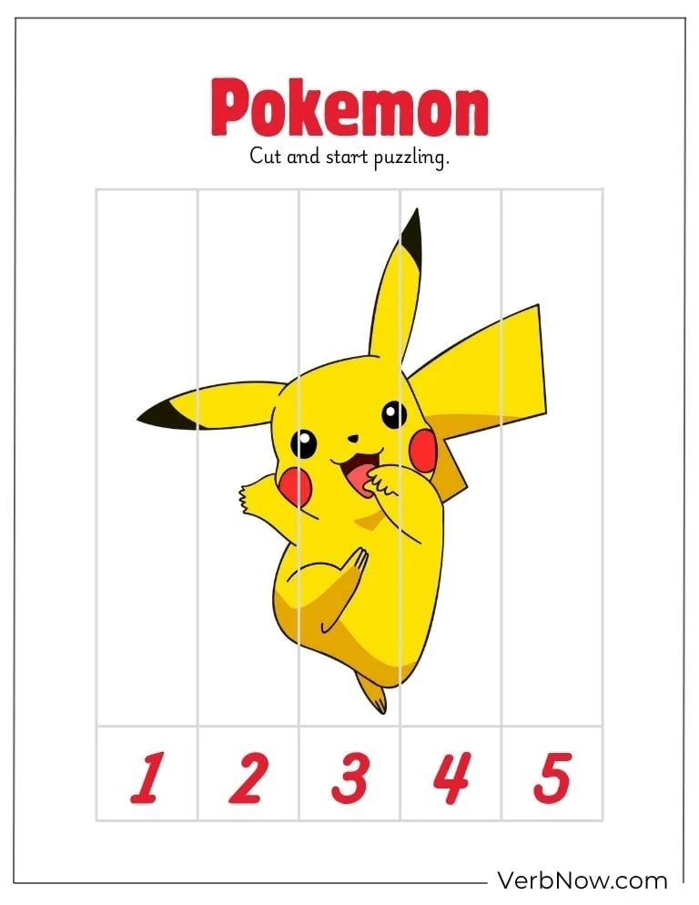 10+ Free Pokemon Puzzles For Fun (100% Printable PDF) Pikachu Cut and Start Puzzle Activity