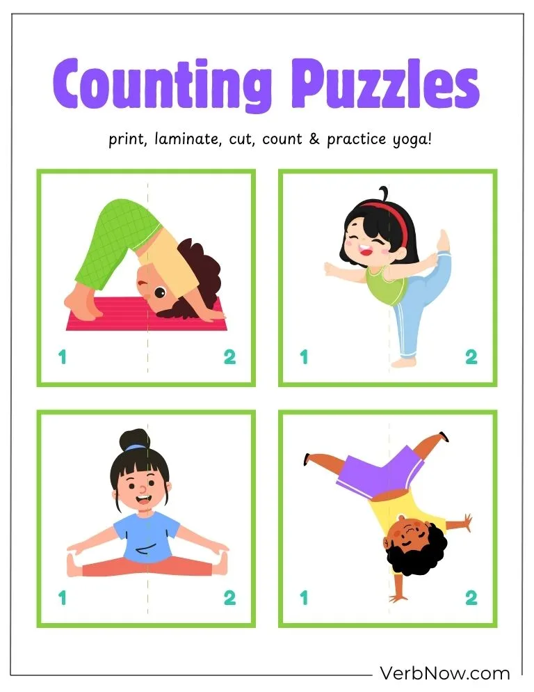 10+ Free Sports Puzzles For Kids (100% Printable PDF) Kids Yoga Counting Puzzles Printable Worksheet