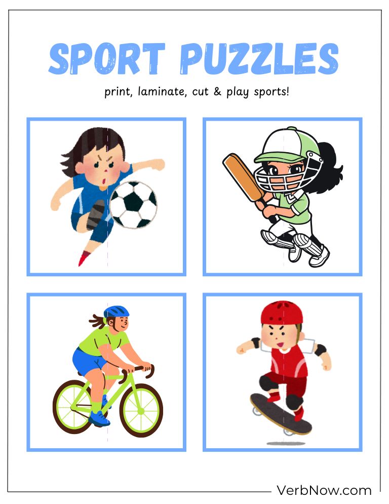 10+ Free Sports Puzzles For Kids (100% Printable PDF) Sport Puzzles Printable Activity for Kids