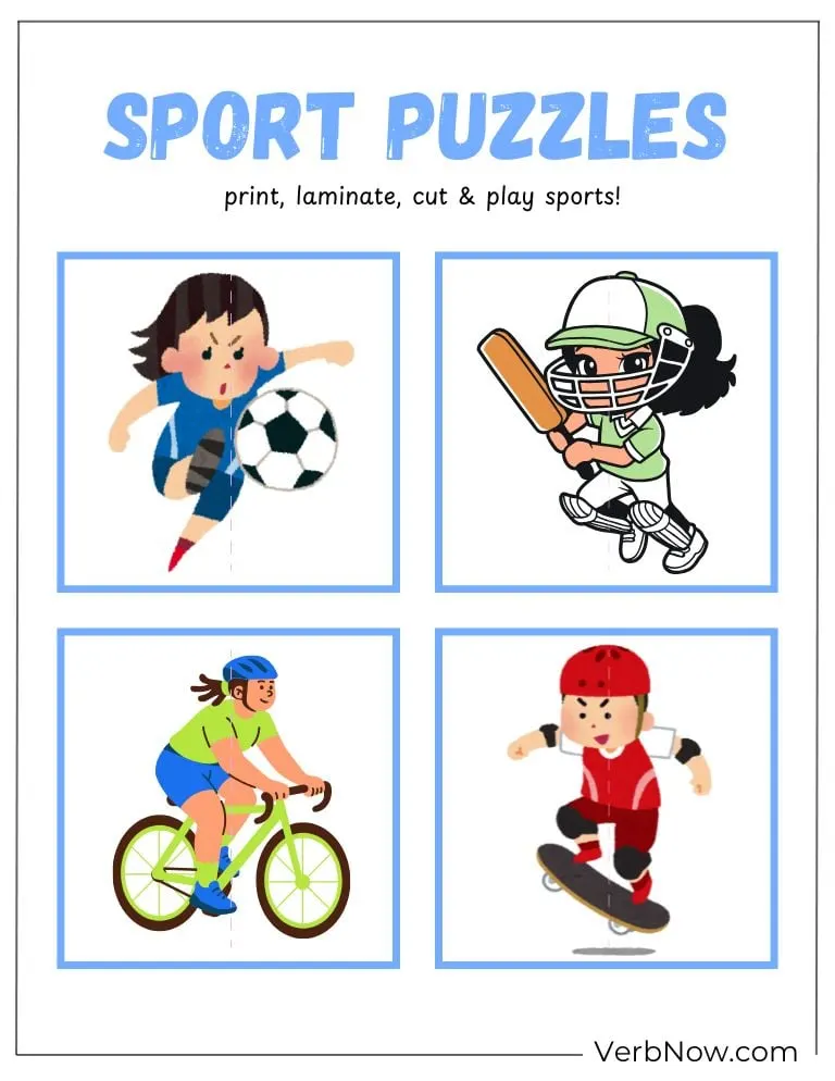 10+ Free Sports Puzzles For Kids (100% Printable PDF) Sport Puzzles Printable Activity for Kids
