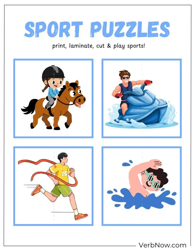 10+ Free Sports Puzzles For Kids (100% Printable PDF) Printable Sport Puzzles for Kids: Cut & Play Activity