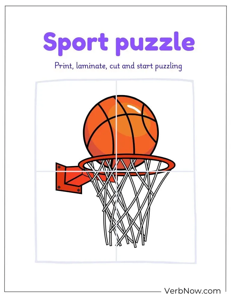 10+ Free Sports Puzzles For Kids (100% Printable PDF) Printable Basketball Puzzle Game for Kids