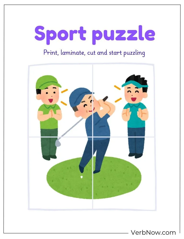10+ Free Sports Puzzles For Kids (100% Printable PDF) Printable Golf Sport Puzzle Activity