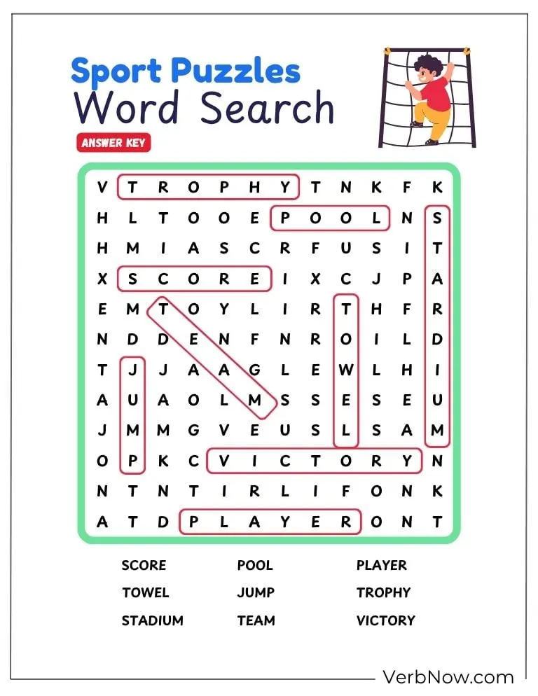 10+ Free Sports Puzzles For Kids (100% Printable PDF) Sport Word Search Puzzle Answer Key