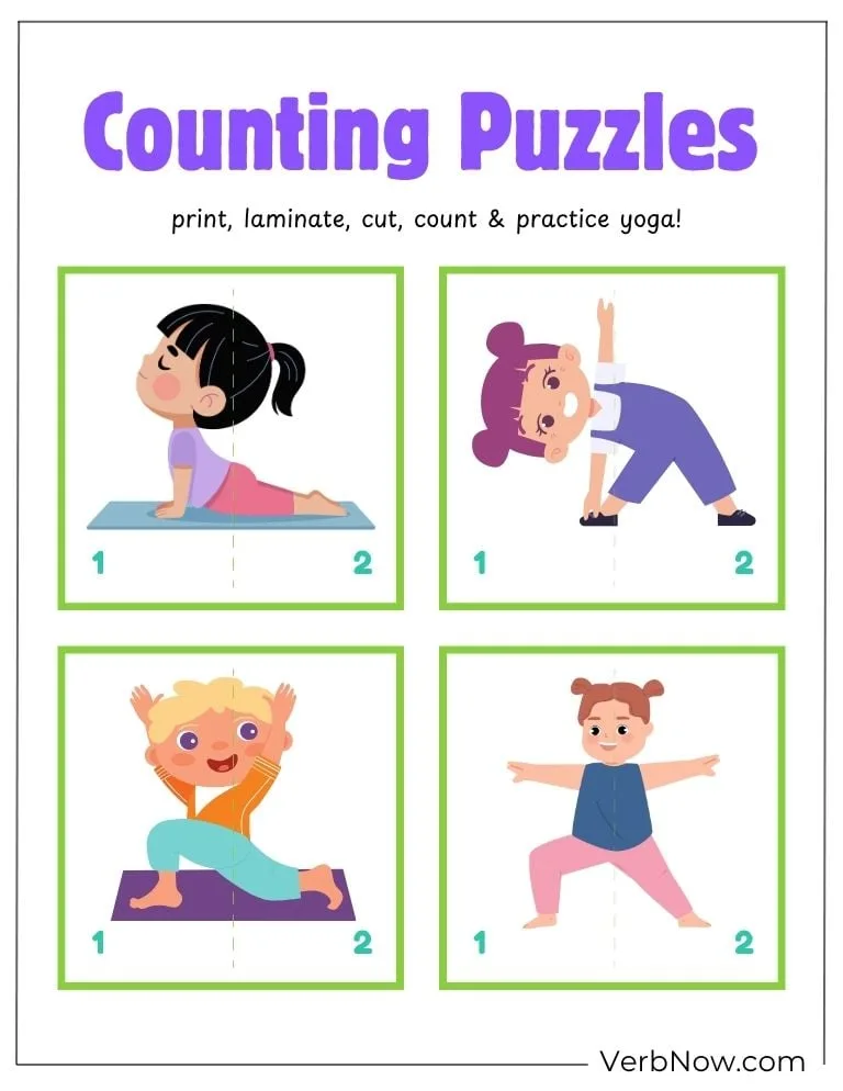 10+ Free Sports Puzzles For Kids (100% Printable PDF) Preschool Counting Puzzles: Kids Yoga Activity