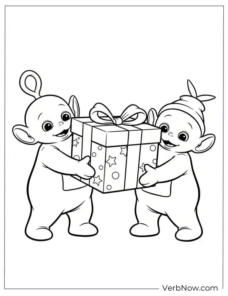 22 Free Teletubbies Coloring Pages For Fun (Printable PDF) Teletubbies with Gift Coloring Page Printable