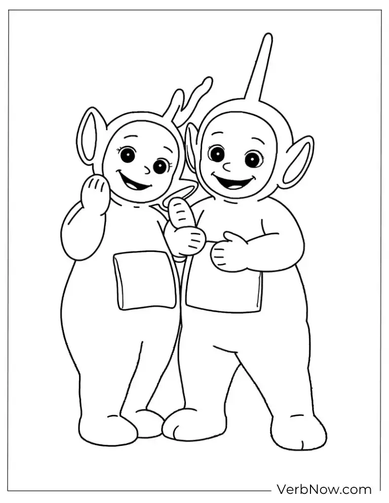22 Free Teletubbies Coloring Pages For Fun (Printable PDF) Two Teletubbies Friends Coloring Page