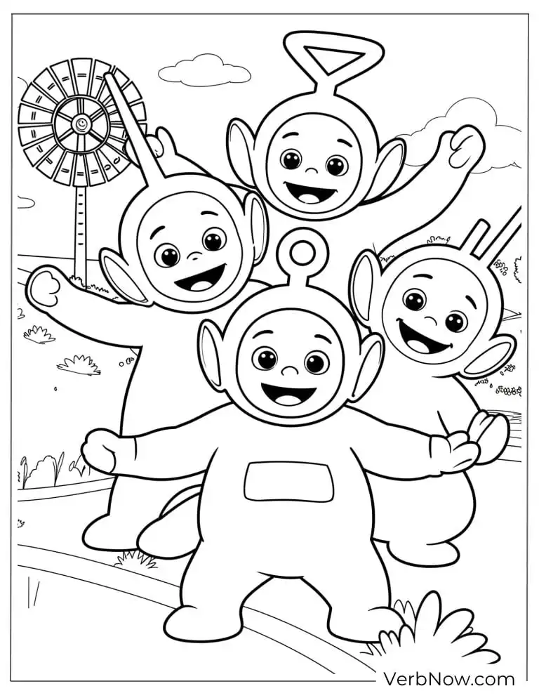 22 Free Teletubbies Coloring Pages For Fun (Printable PDF) Happy Teletubbies Coloring Page for Kids