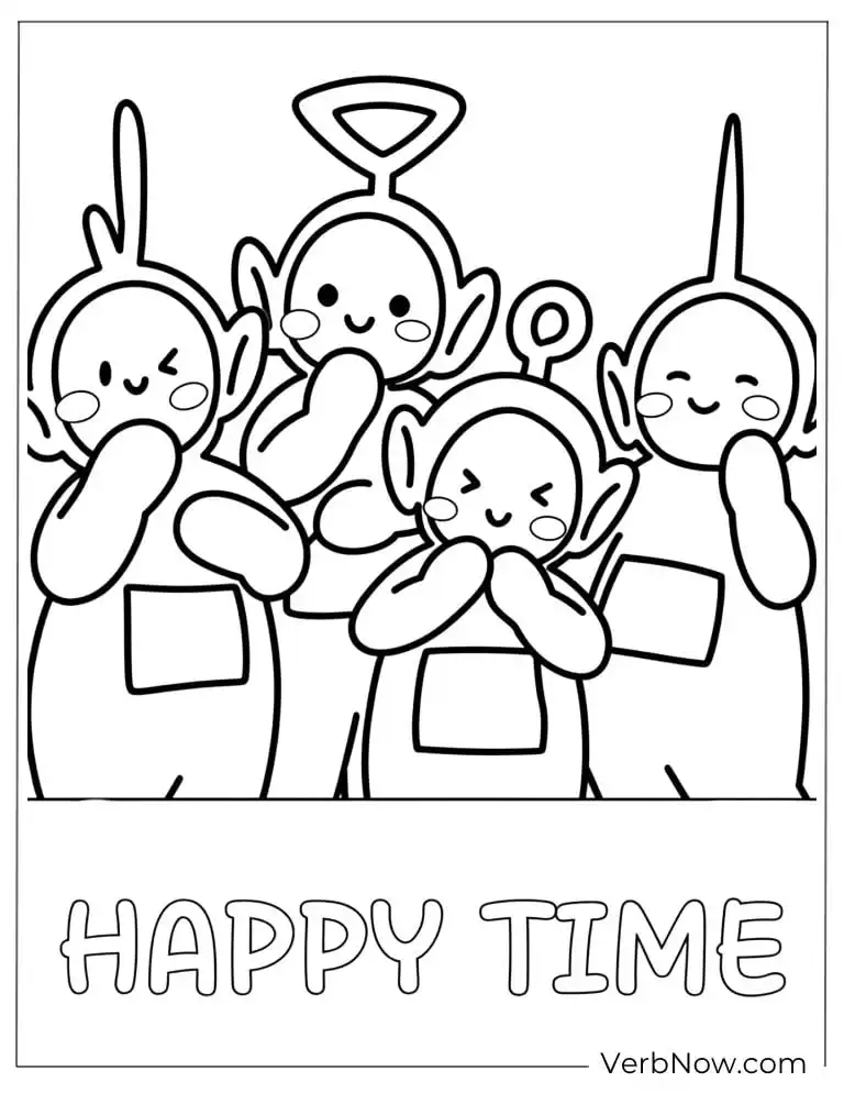 22 Free Teletubbies Coloring Pages For Fun (Printable PDF) Happy Teletubbies Coloring Page Printable