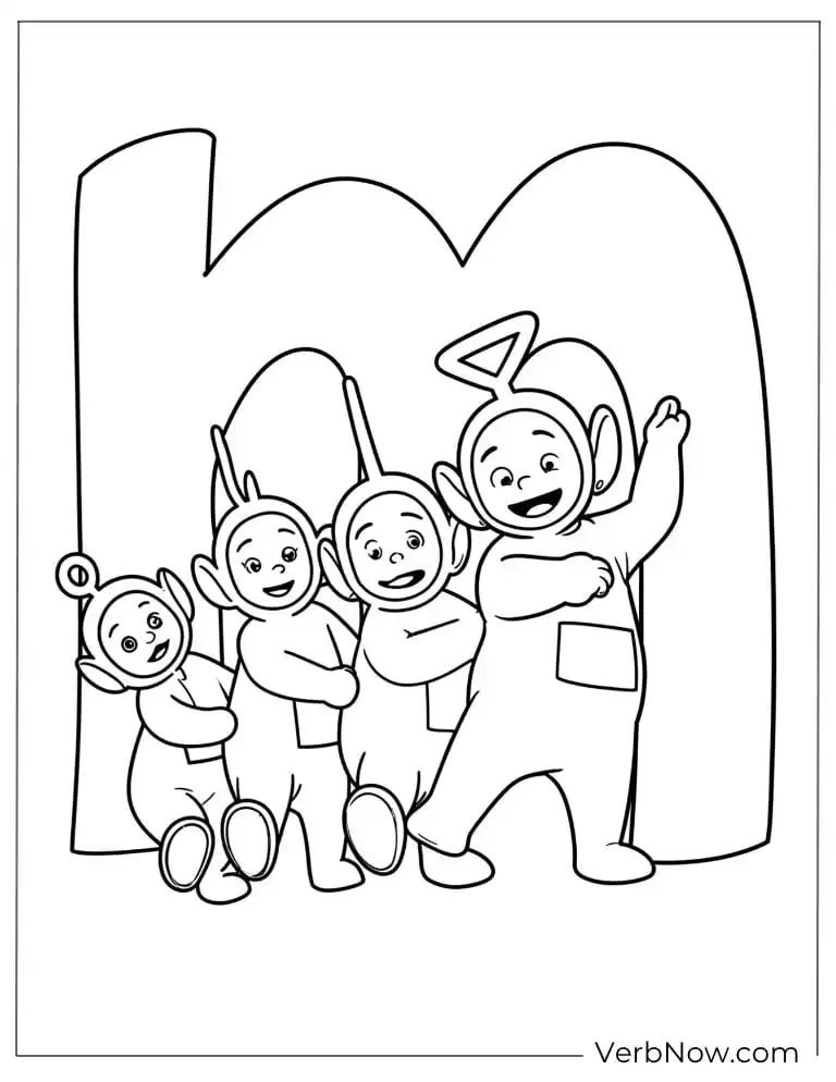 22 Free Teletubbies Coloring Pages For Fun (Printable PDF) Teletubbies Coloring Page with Letter M
