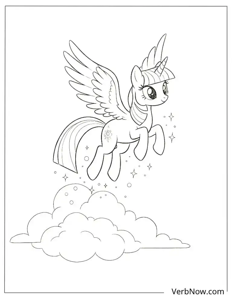 22 Twilight Sparkle Coloring Pages For Fun (Printable PDF) MLP Twilight Sparkle Flying Coloring Page Printable