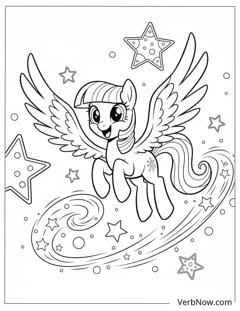 22 Twilight Sparkle Coloring Pages For Fun (Printable PDF) Twilight Sparkle Flying Coloring Page