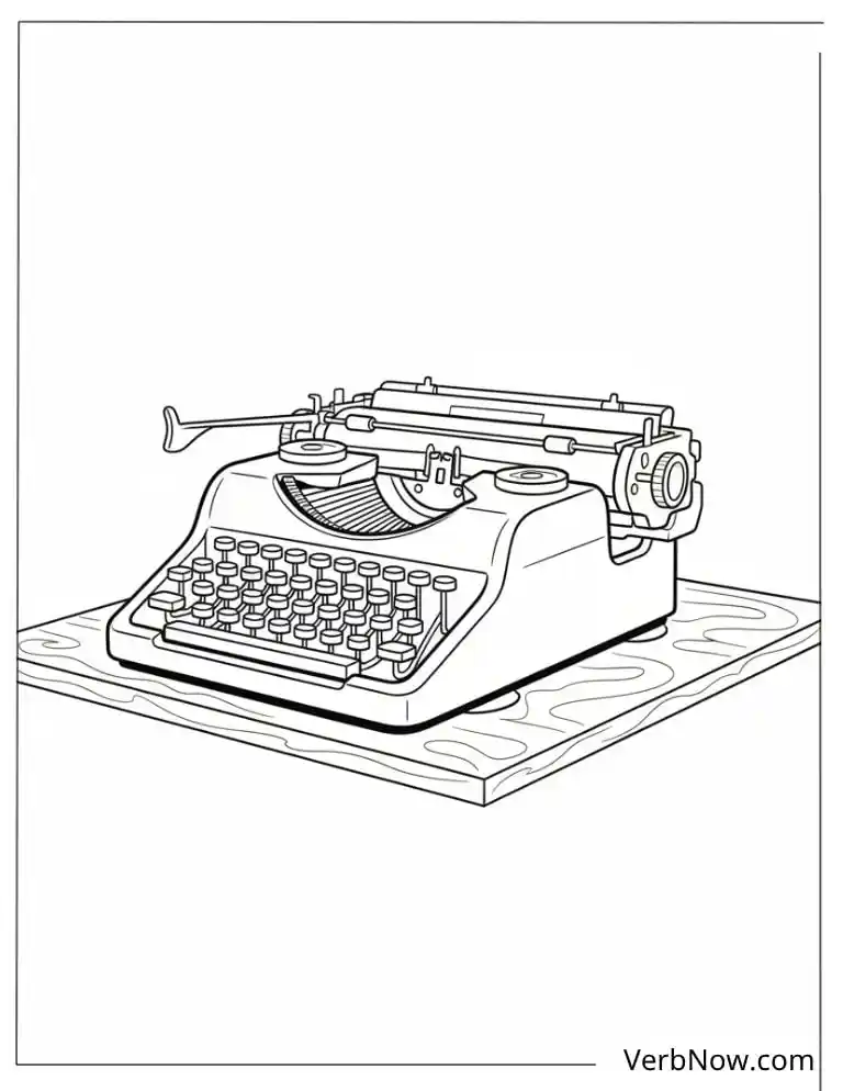 22 Free Vintage Coloring Pages For Kids (100% Printable PDF) Vintage Typewriter Coloring Page