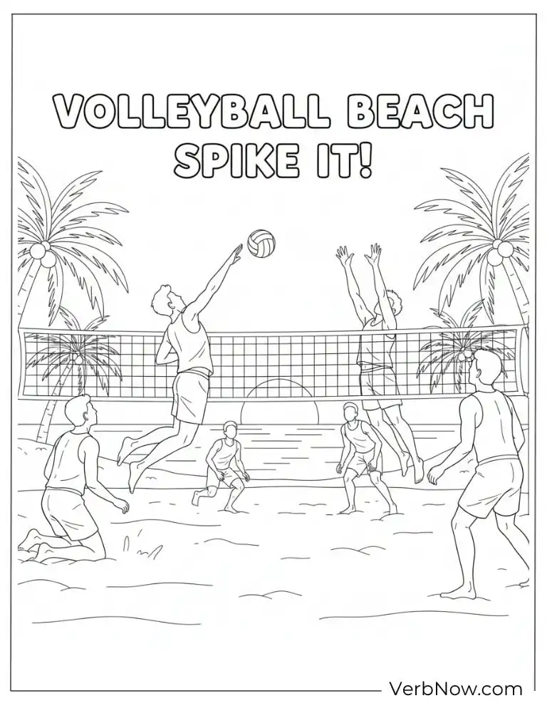 22 Free Volleyball Coloring Pages (100% Printable PDF) Beach Volleyball Spike Coloring Page