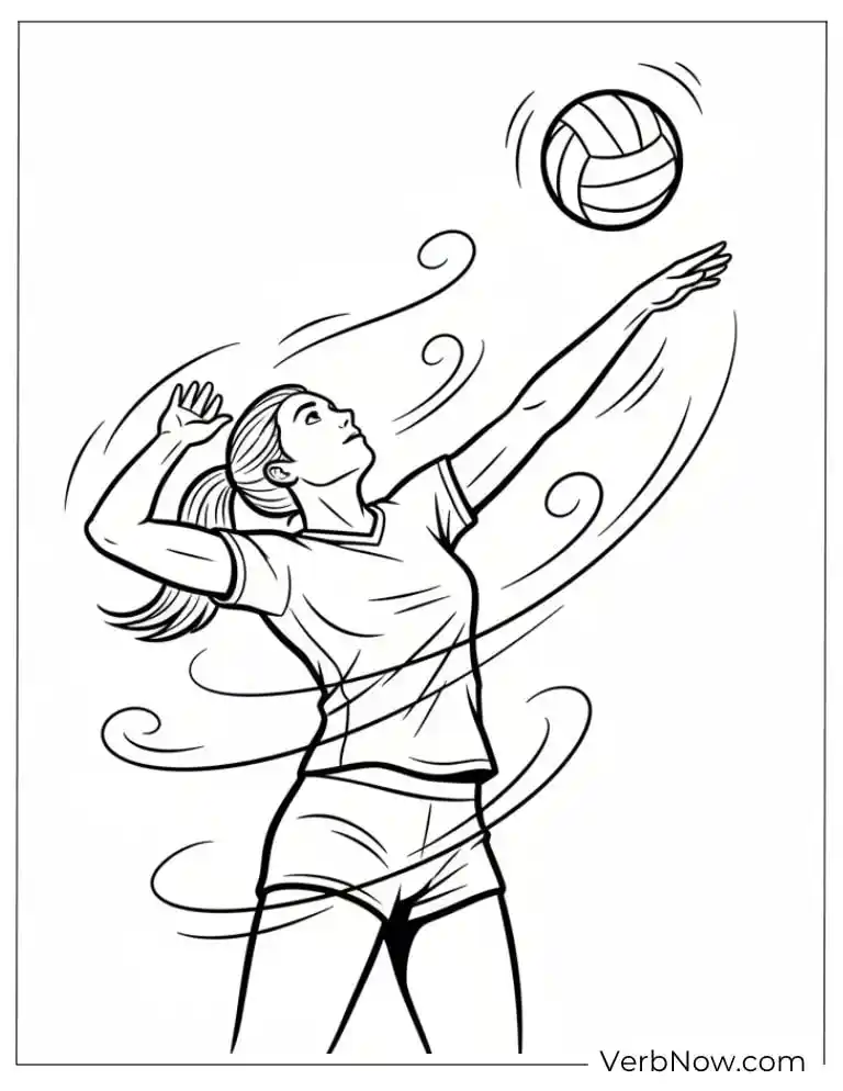22 Free Volleyball Coloring Pages (100% Printable PDF) Volleyball Player Spiking Coloring Page