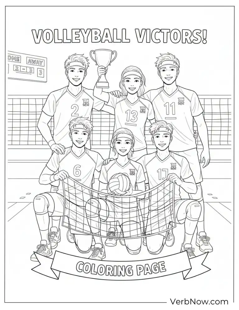 22 Free Volleyball Coloring Pages (100% Printable PDF) Volleyball Team Victors Coloring Page