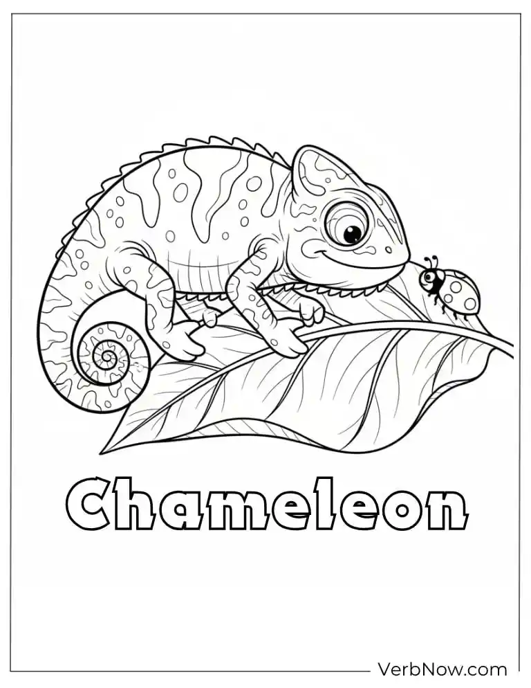 Chameleon Coloring Page Printable