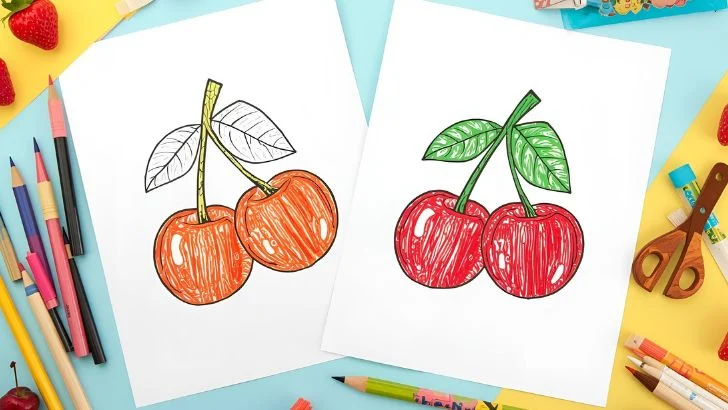 cherry coloring sheets
