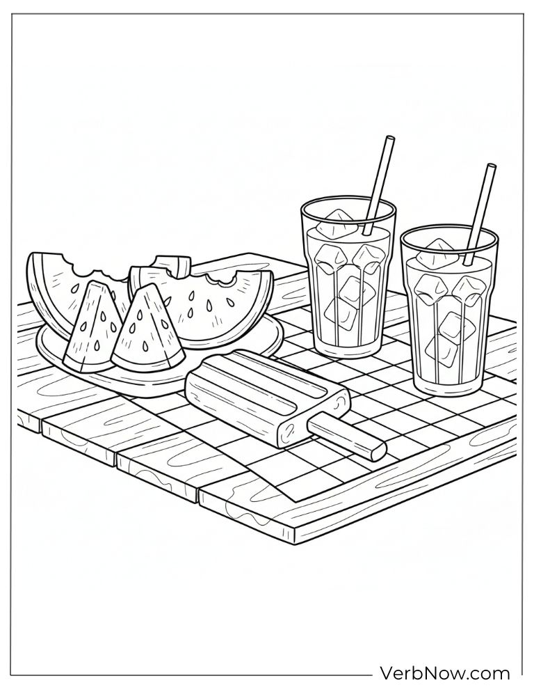 22 Free Popsicle Coloring Pages (100% Printable PDF) Watermelon Popsicle and Iced Drinks Coloring Sheet