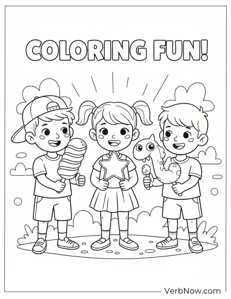 22 Free Popsicle Coloring Pages (100% Printable PDF) Kids Holding Ice Cream & Treats Coloring Page