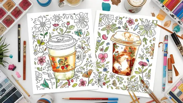 printable coffee coloring pages
