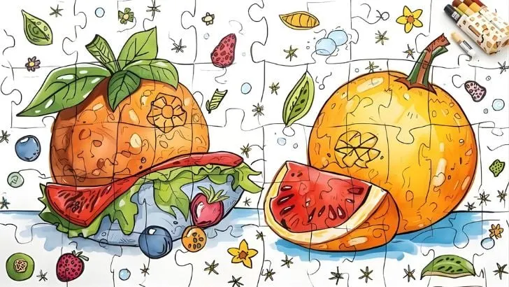 printable food puzzle