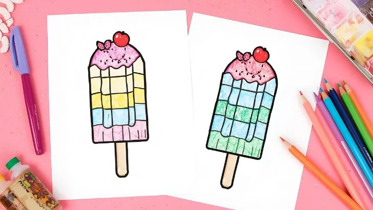 printable popsicle coloring pages