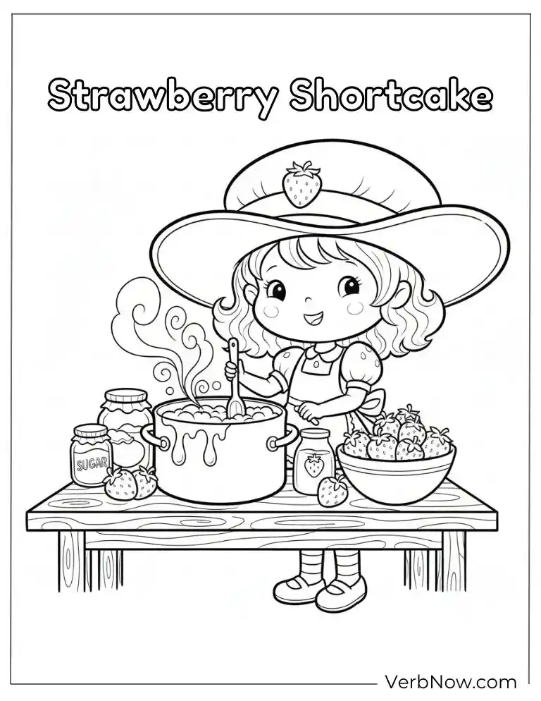 Strawberry Shortcake Cooking Coloring Page