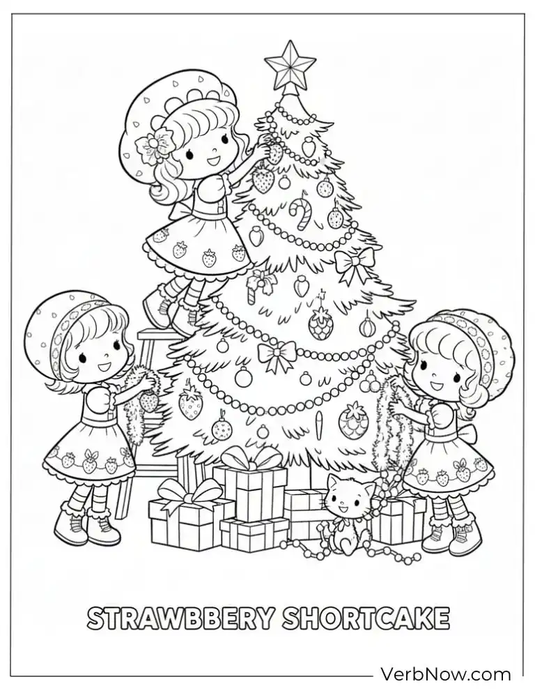 Strawberry Shortcake Christmas Tree Coloring Page