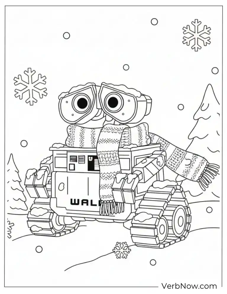 22 Free Wall E Coloring Pages For Kids (Printable PDF) WALL-E Winter Coloring Page