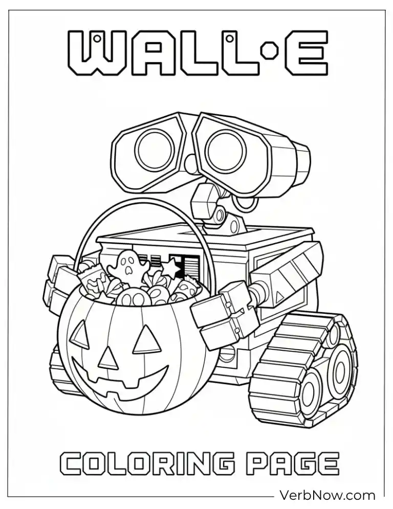 22 Free Wall E Coloring Pages For Kids (Printable PDF) WALL-E Halloween Pumpkin Coloring Sheet