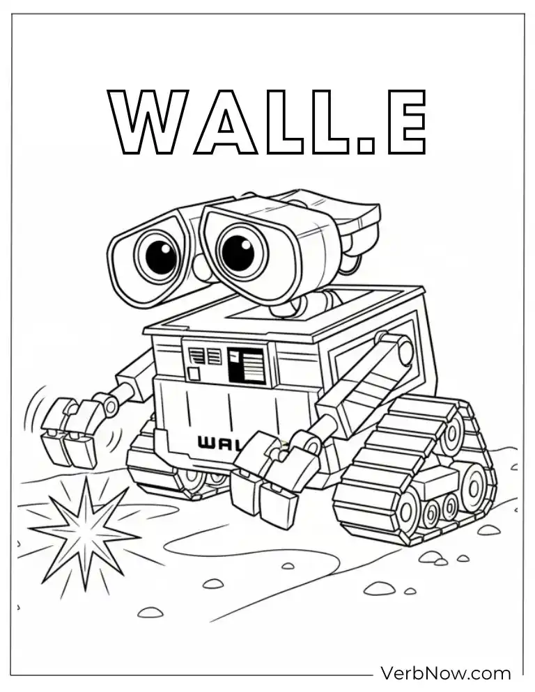 22 Free Wall E Coloring Pages For Kids (Printable PDF) WALL-E Robot Coloring Page Outline