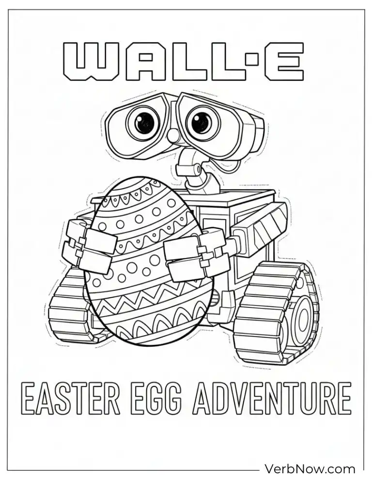 22 Free Wall E Coloring Pages For Kids (Printable PDF) WALL-E Easter Egg Coloring Page Printable