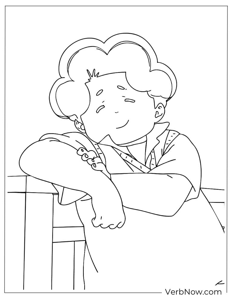 22 Free A Silent Voice Coloring Pages (100% Printable PDF) Smiling Person Leaning on Railing Coloring Page