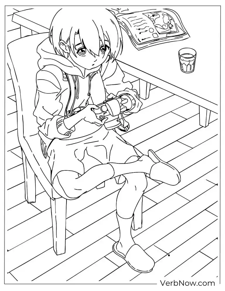 22 Free A Silent Voice Coloring Pages (100% Printable PDF) Anime Character with Camera Coloring Page