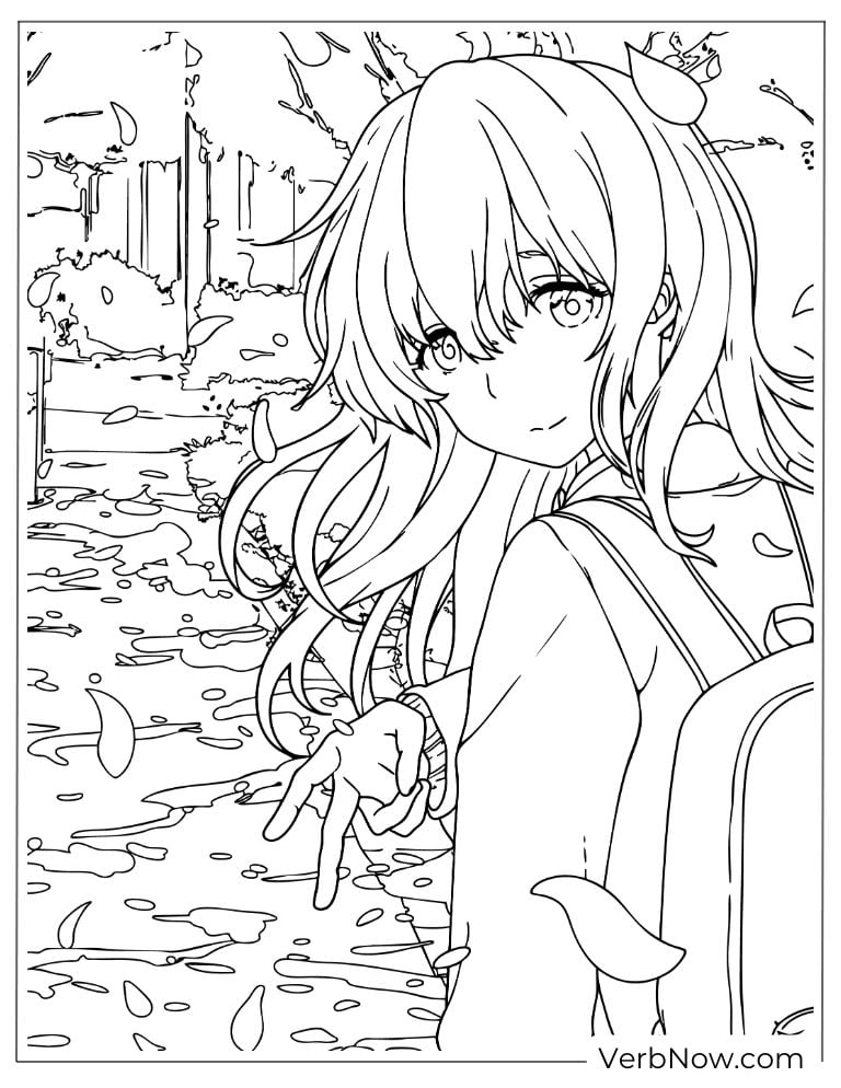 22 Free A Silent Voice Coloring Pages (100% Printable PDF) Anime Girl Peace Sign Coloring Page