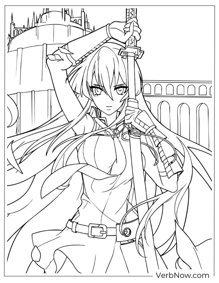 Akame Ga Kill coloring page 15 of 22 &mdash; free printable, US Letter