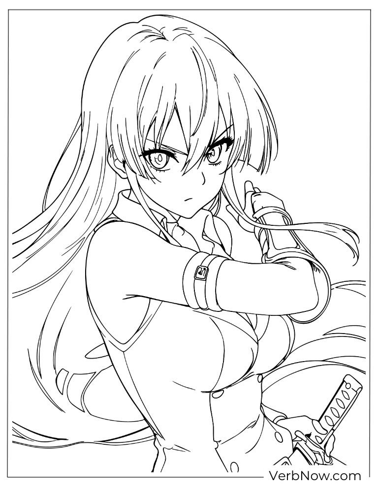 Akame Ga Kill coloring page 8 of 22 &mdash; free printable, US Letter