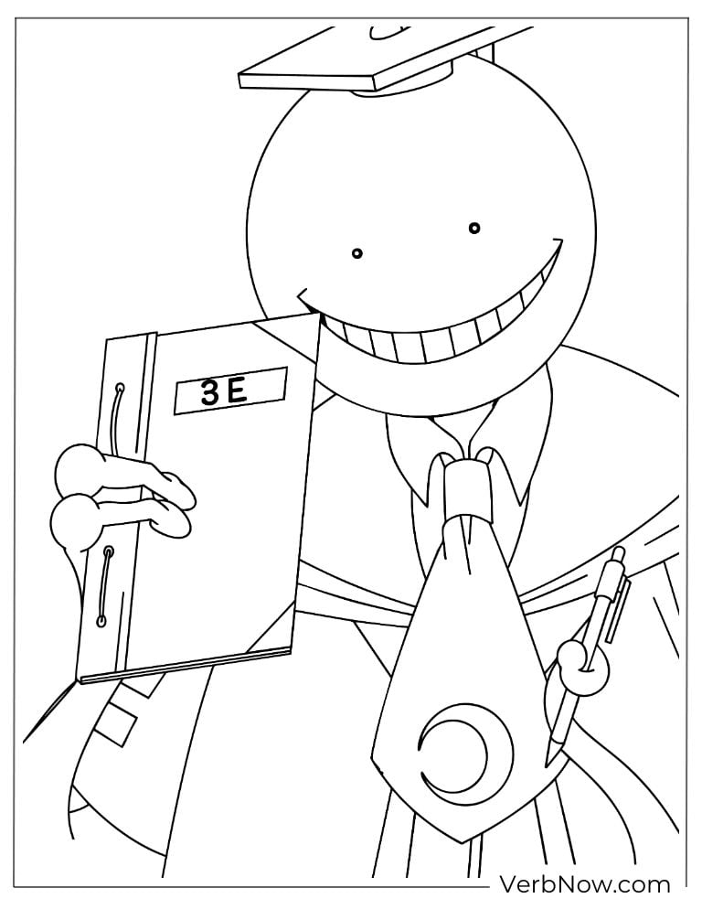 22 Free Assassination Classroom Coloring Pages (Printable PDF) Assassination Classroom Koro-sensei 3 E Coloring Sheet