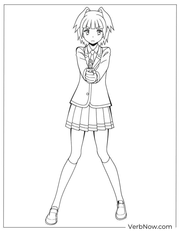 22 Free Assassination Classroom Coloring Pages (Printable PDF) Kaede Kayano Assassination Classroom Coloring Page