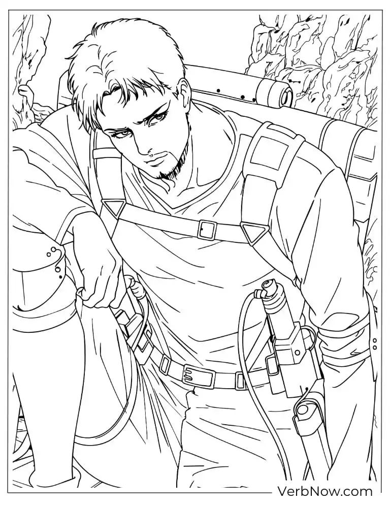 22 Attack On Titan Coloring Pages (100% Printable PDF) Attack on Titan Jean Kirstein Coloring Page