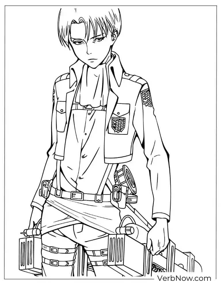 22 Attack On Titan Coloring Pages (100% Printable PDF) Levi Ackerman Attack on Titan Coloring Page