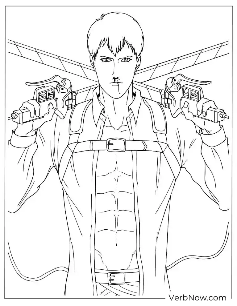 22 Attack On Titan Coloring Pages (100% Printable PDF) Attack on Titan Jean Kirstein Coloring Page - ODM Gear