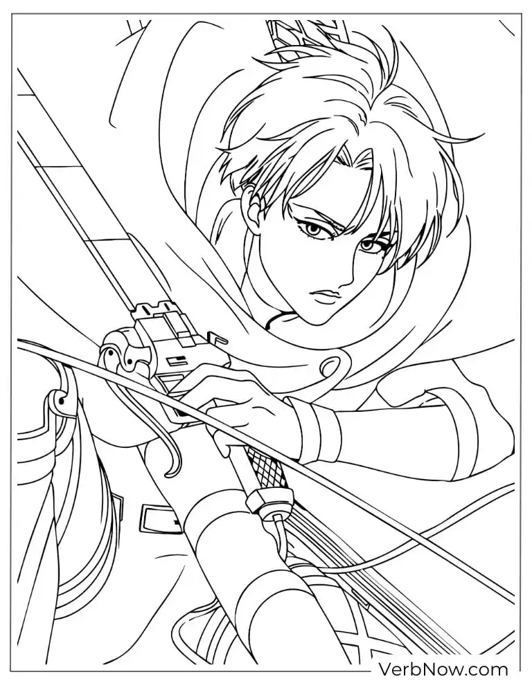 22 Attack On Titan Coloring Pages (100% Printable PDF) Levi Ackerman Attack on Titan ODM Gear Coloring Page