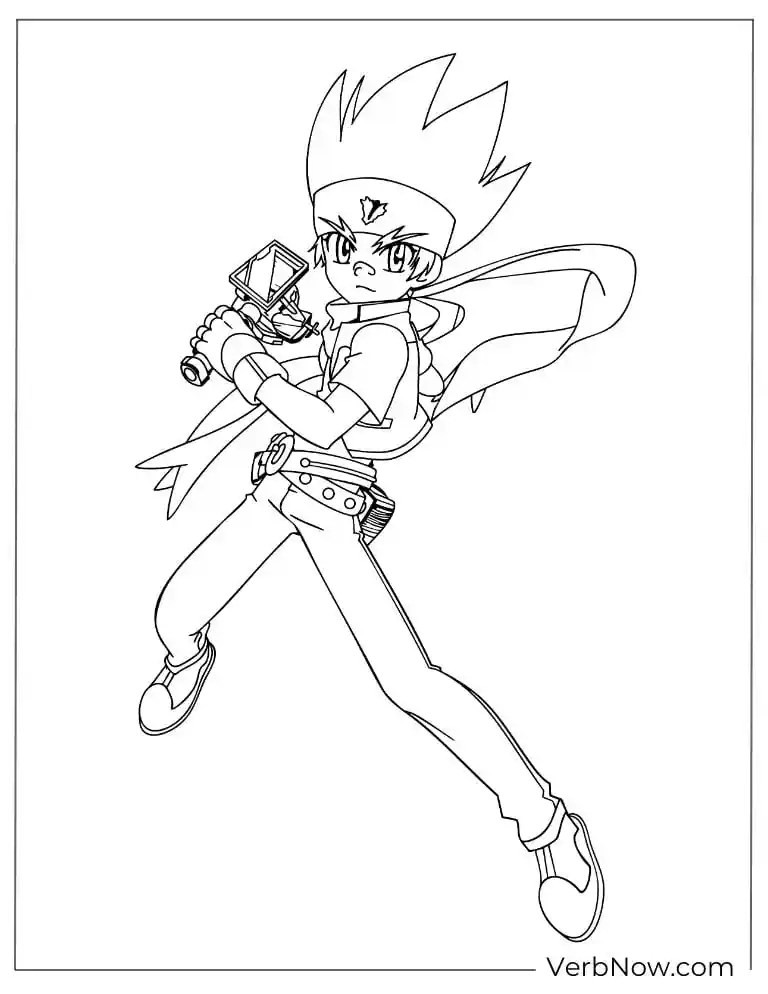 22 Free Beyblade Coloring Pages (100% Printable PDF) Beyblade Anime Character Coloring Page