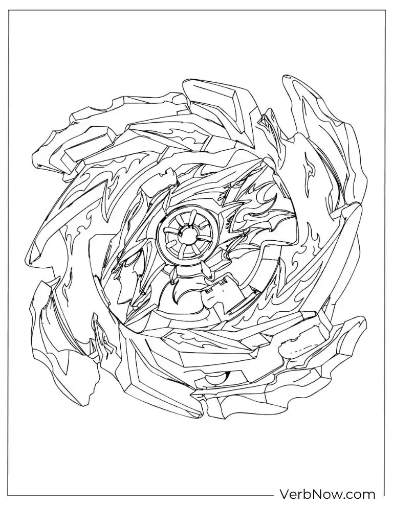 22 Free Beyblade Coloring Pages (100% Printable PDF) Beyblade Burst Coloring Page Outline Drawing