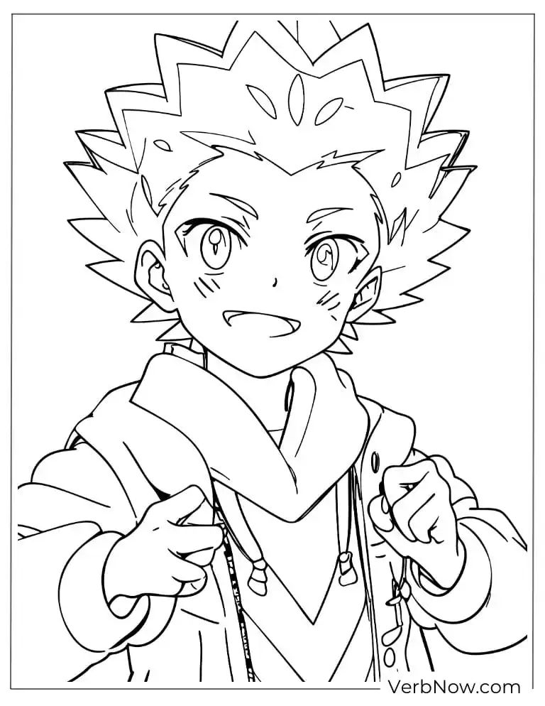 22 Free Beyblade Coloring Pages (100% Printable PDF) Beyblade Burst Valt Aoi Character Coloring Page