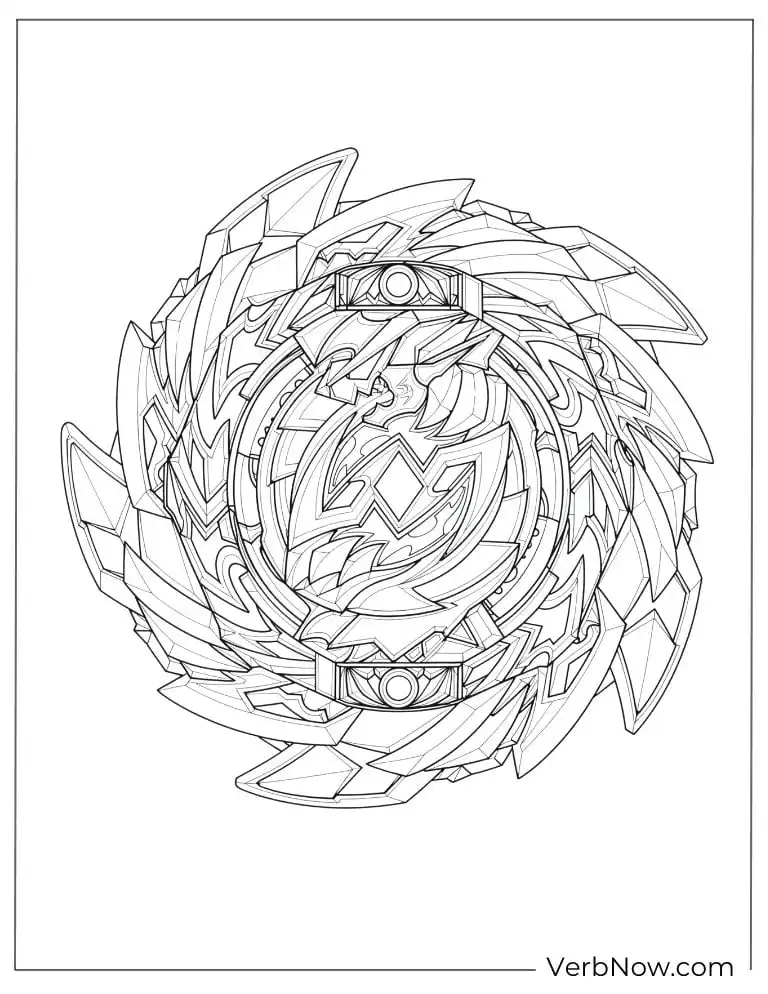 22 Free Beyblade Coloring Pages (100% Printable PDF) Detailed Beyblade Burst Top Coloring Page Drawing