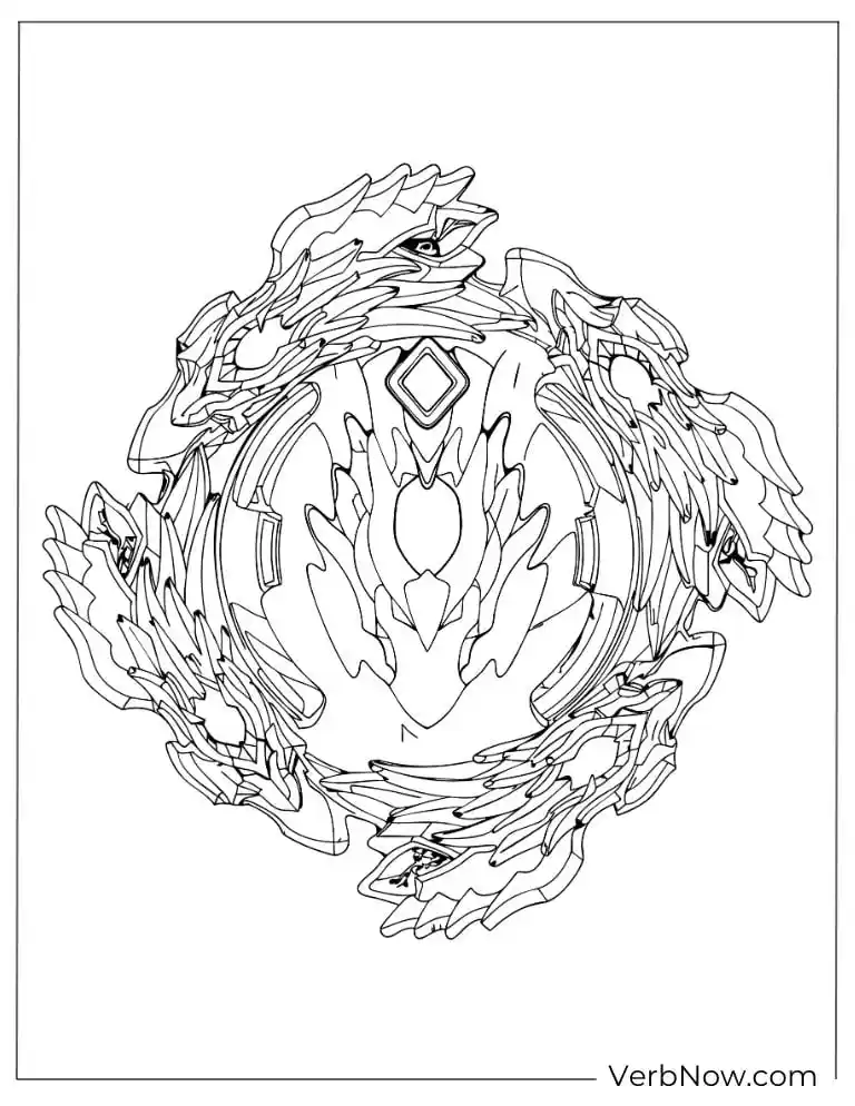 22 Free Beyblade Coloring Pages (100% Printable PDF) Beyblade Dragon Layer Coloring Page Outline Drawing